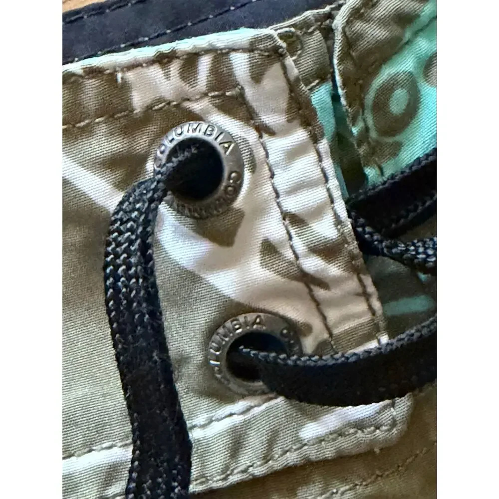 COLUMBIA PFG Omni-Shade 'Fish Responsibly' Green Swim Shorts Mens sz 38